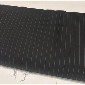 Black White Pinstripe Wool Fabric 60” Wide 19.5 Yds Lightweight Suiting